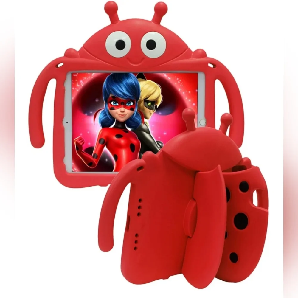 🌟7/25$ Kids Ladybug Shockproof Handle Stand Case Cover